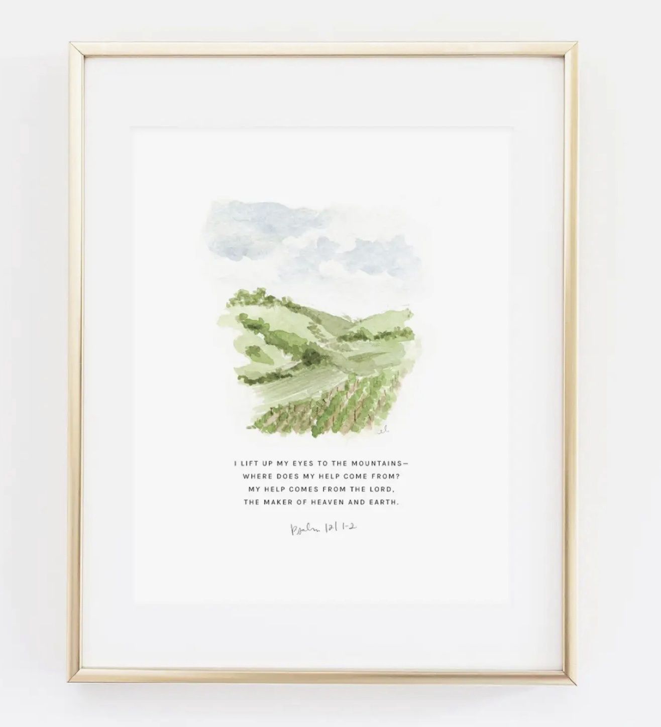 Psalm 121:1-2 vineyard scripture print 8x10
