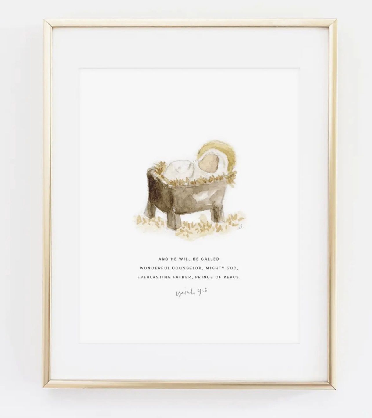 isaiah 9:6 manger baby scripture print