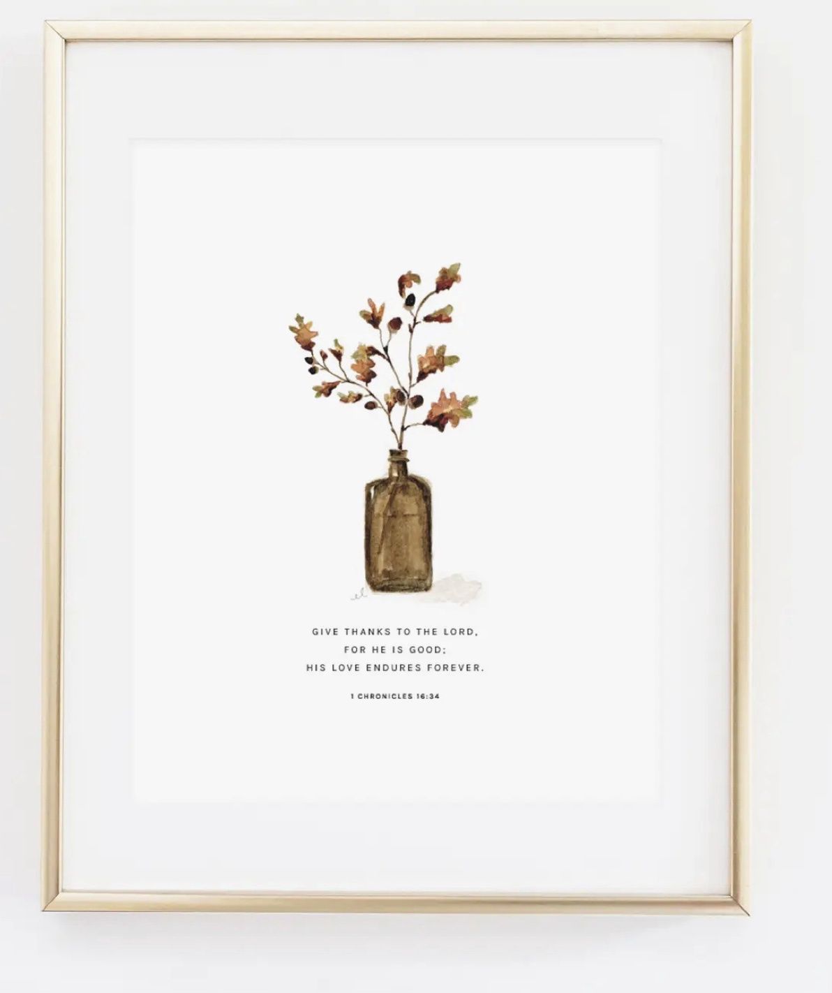 1 chronicles 16:34 acorn branch scripture print