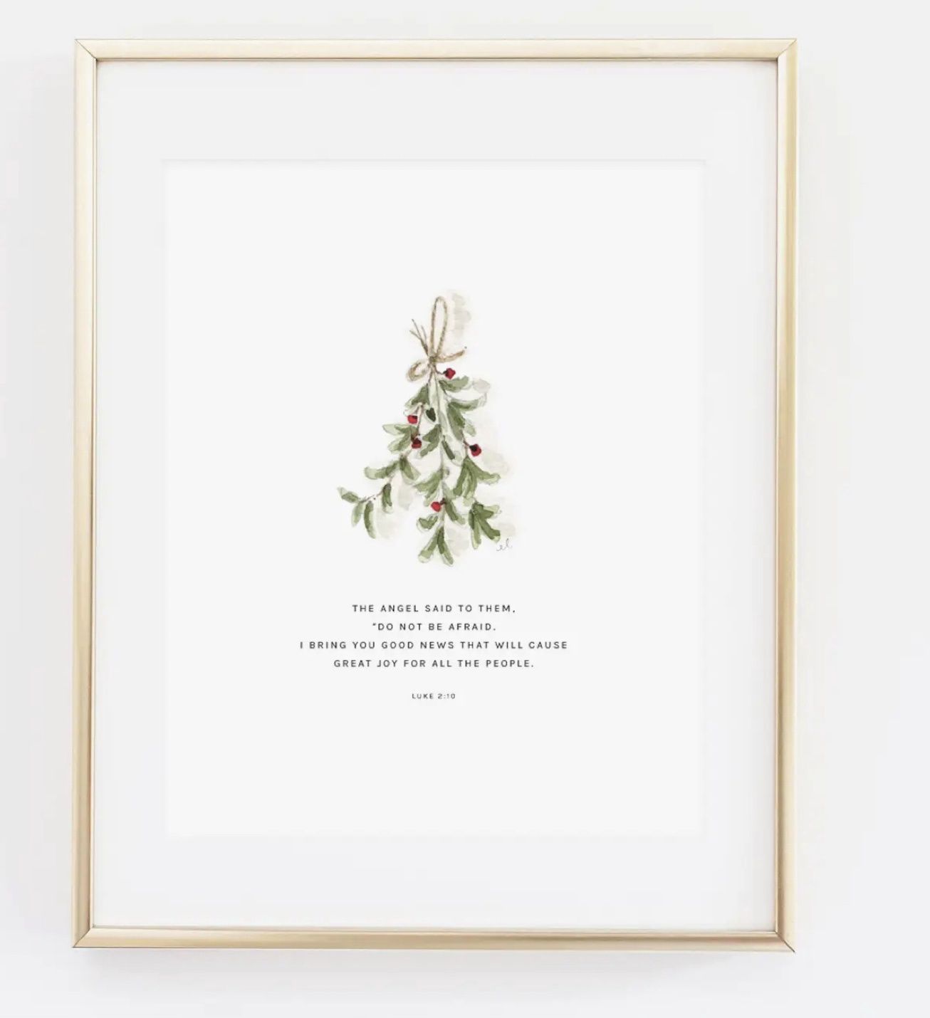 Luke 2:10 mistletoe scripture print