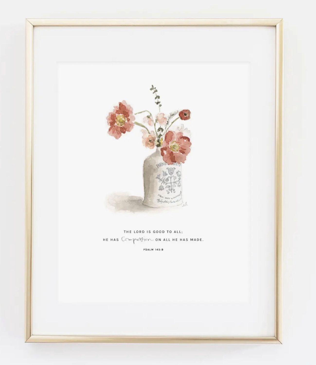 psalm 145:9 bouquet scripture print