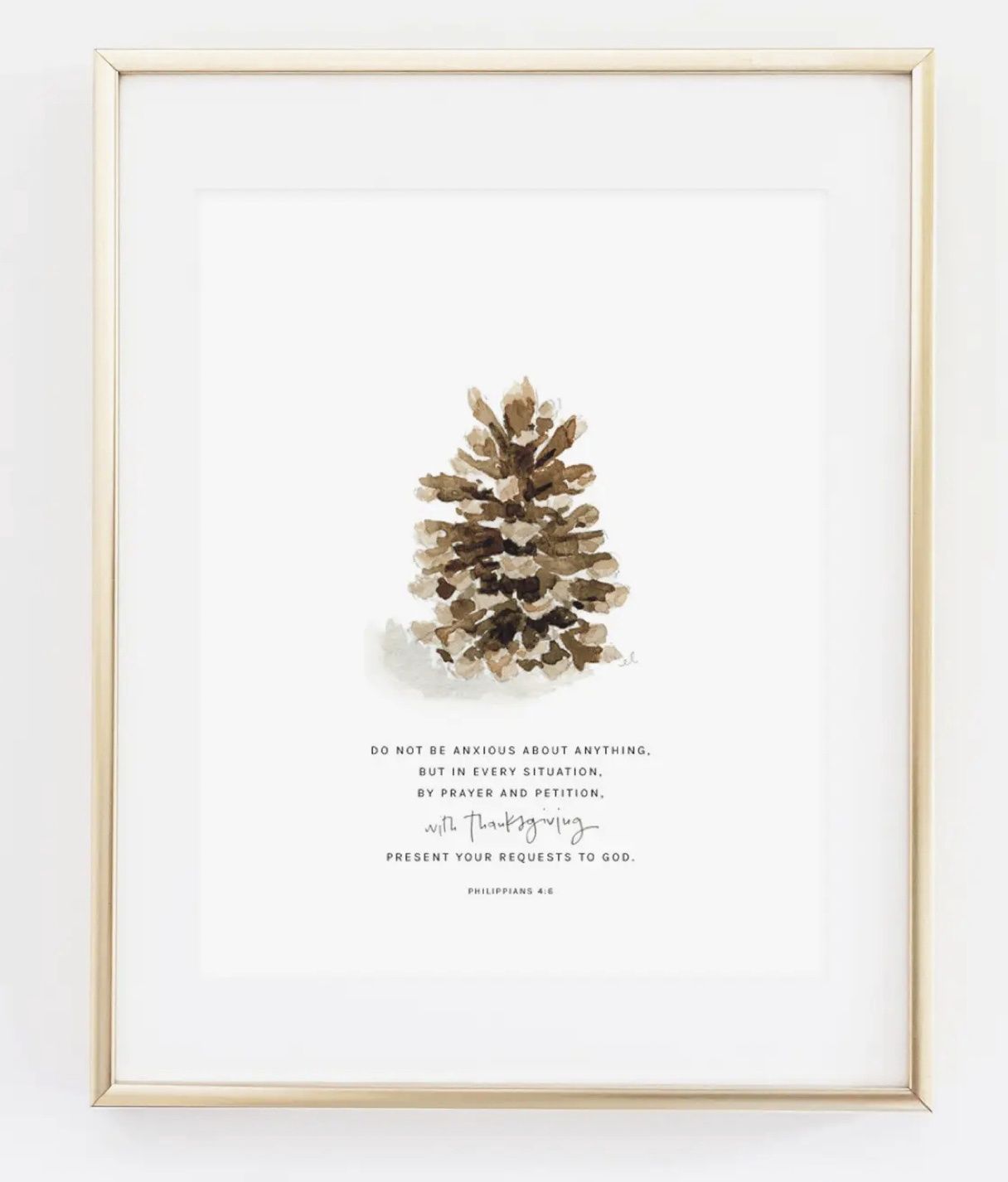 philippians 4:6 pinecone scripture print