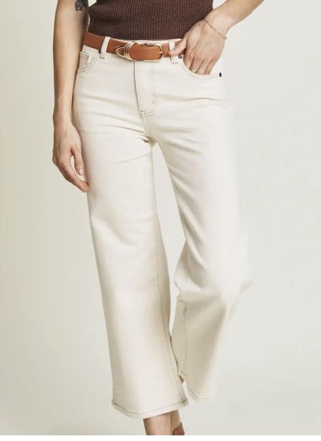 Addington Ankle Crop High Rise Jean, Ecru