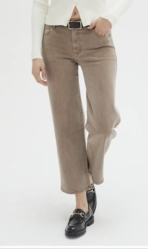 Addington Ankle Crop High Rise Jean, Brown Overdye