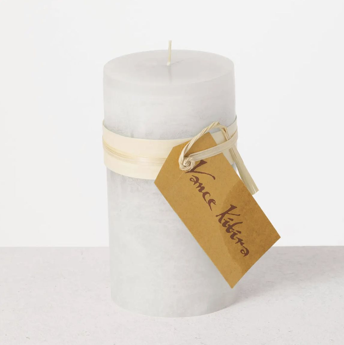 White Timber Pillar Candle