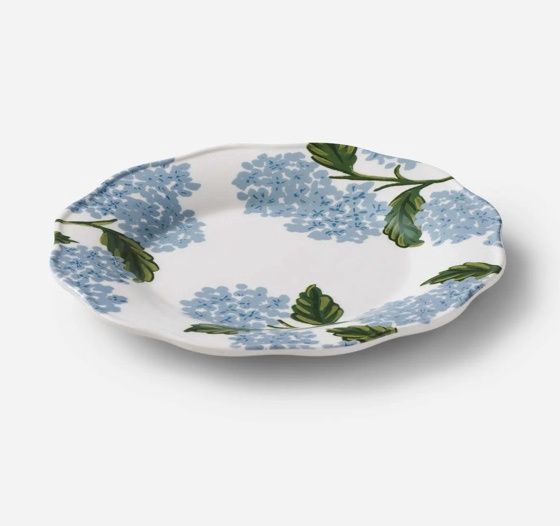Hydrangea Melamine Dessert Plates S/4