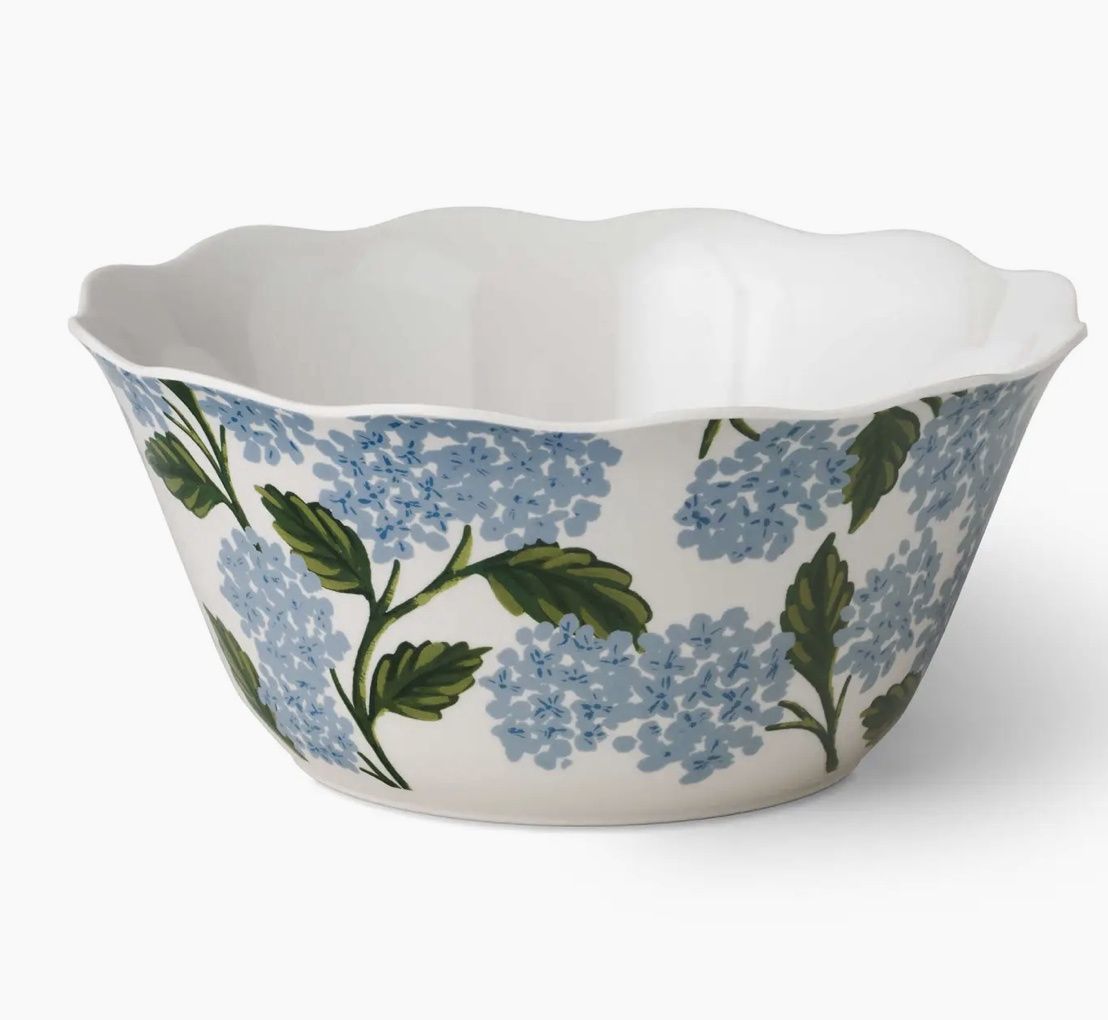 Hydrangea Melamine Serving Bowl
