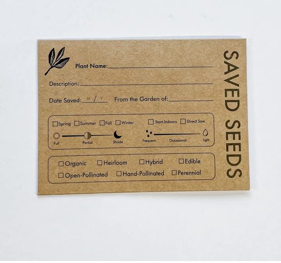 Seed Saving Envelope