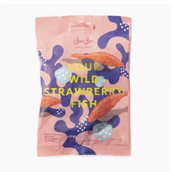 Sour Wild Strawberry Fish - Swedish Candy 5.2oz