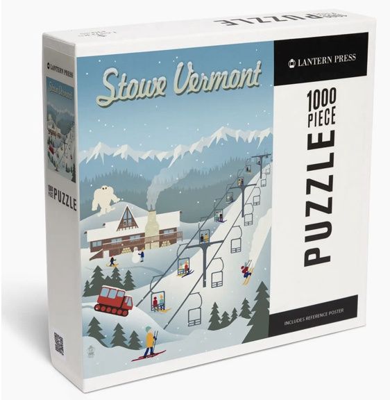 1000 Piece Puzzle Stowe, Vermont, Retro Ski