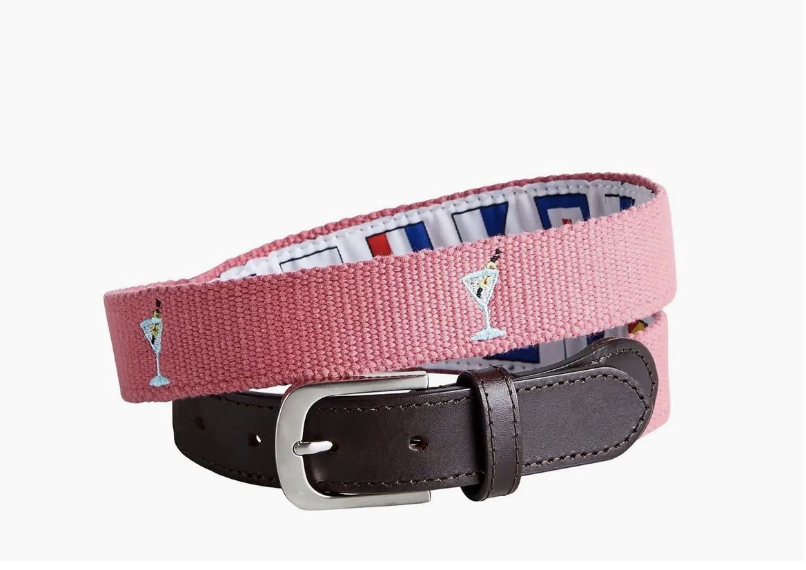 Bowsprit Belt Hurricane Red Embroidered with Martini