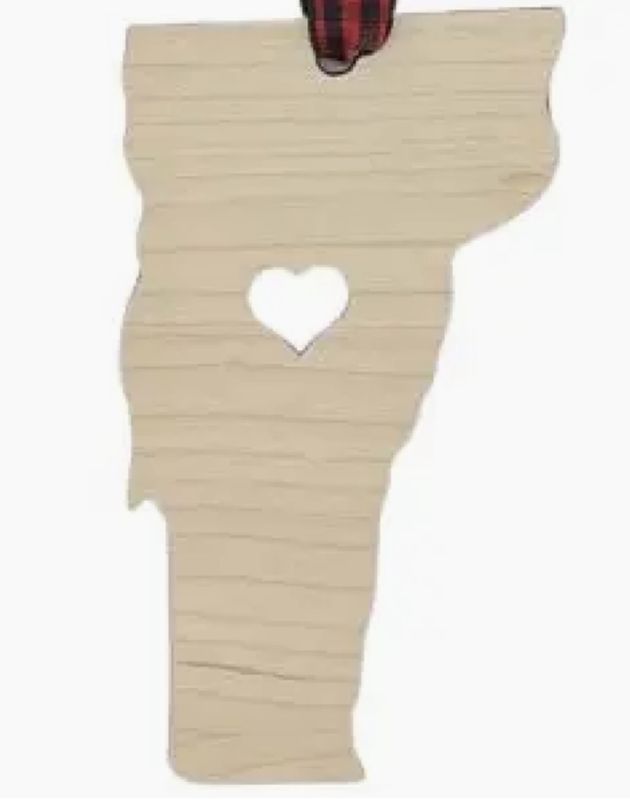 Vermont Heart Christmas Holiday Ornament