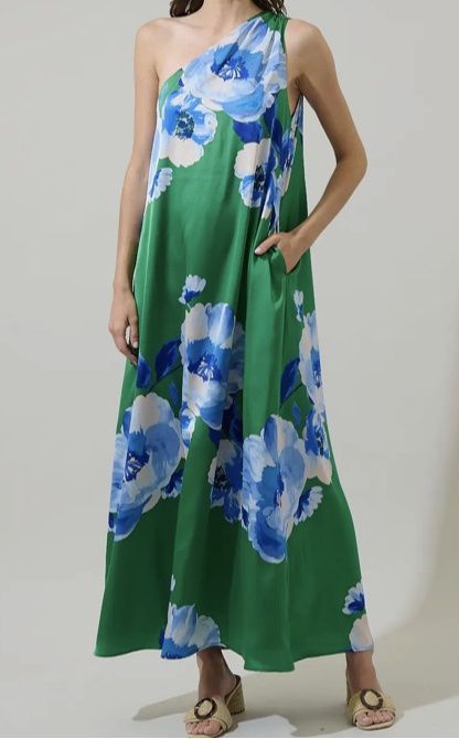 Glena Floral Pleated Maxi Dress