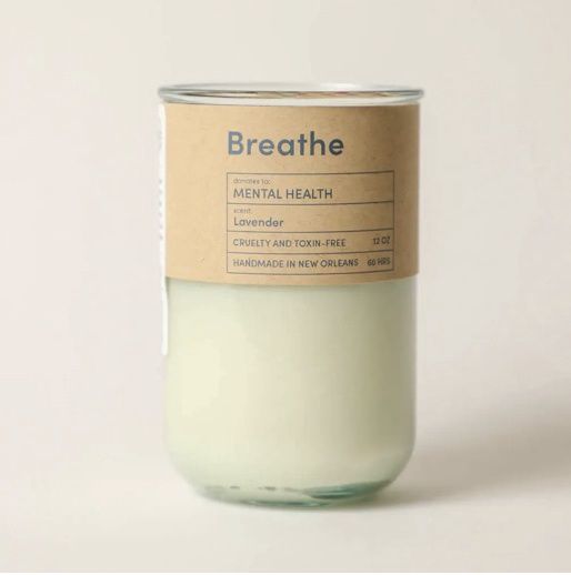Breathe, Mental Health, Lavender Candle, Eco Friendly, Soy
