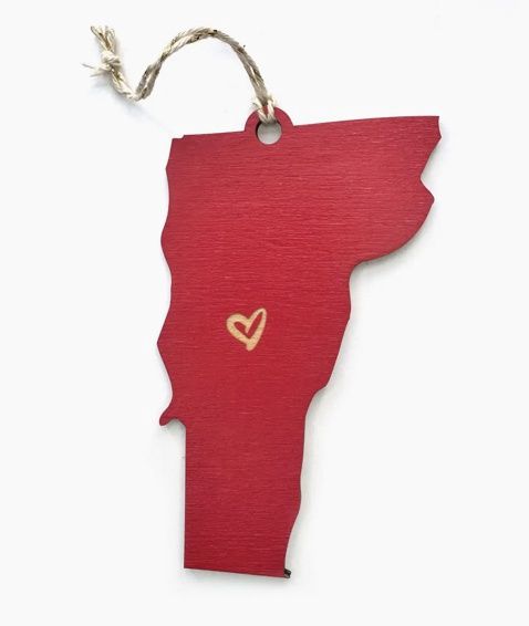 Vermont Heart Ornament - Assorted Colors