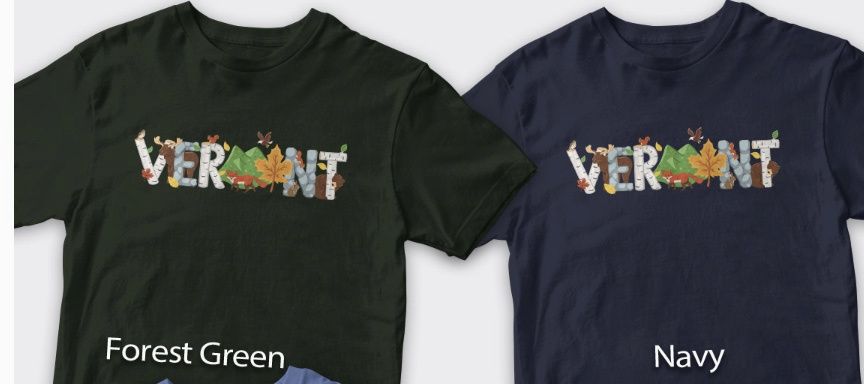 Vermont Whimsical Animals Youth T-Shirt Forest Green