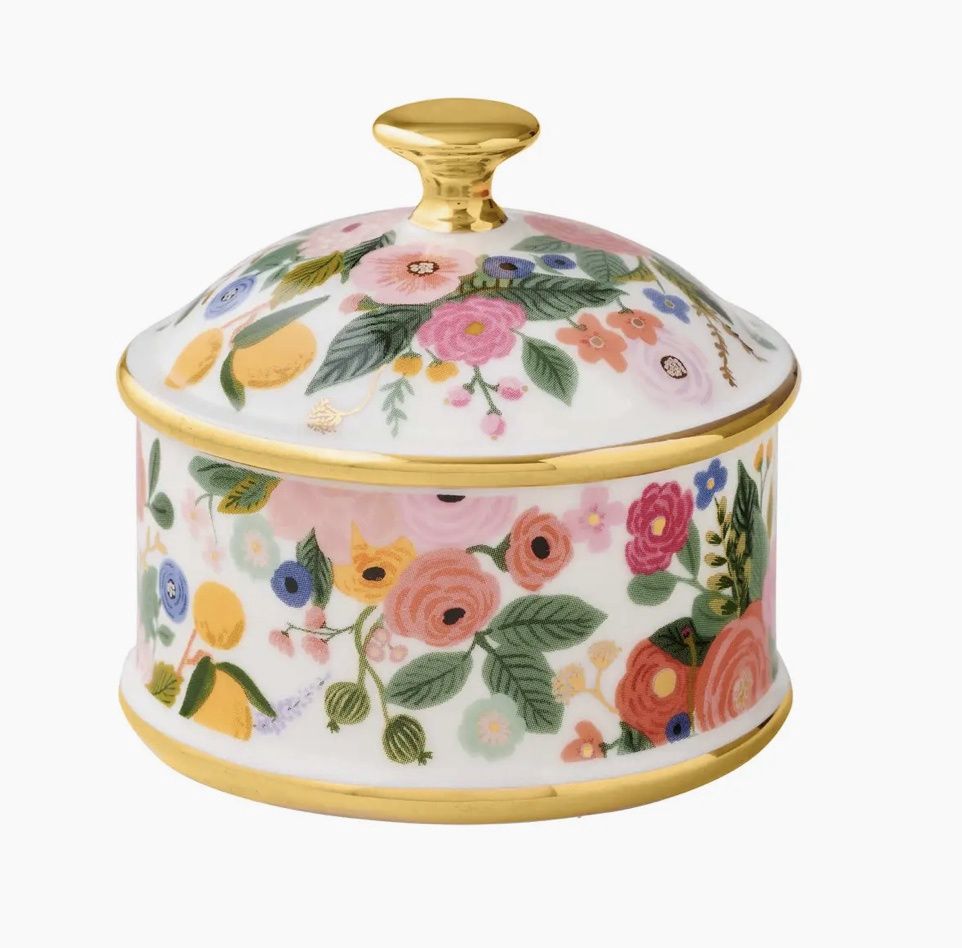 Garden Party Round Porcelain Box