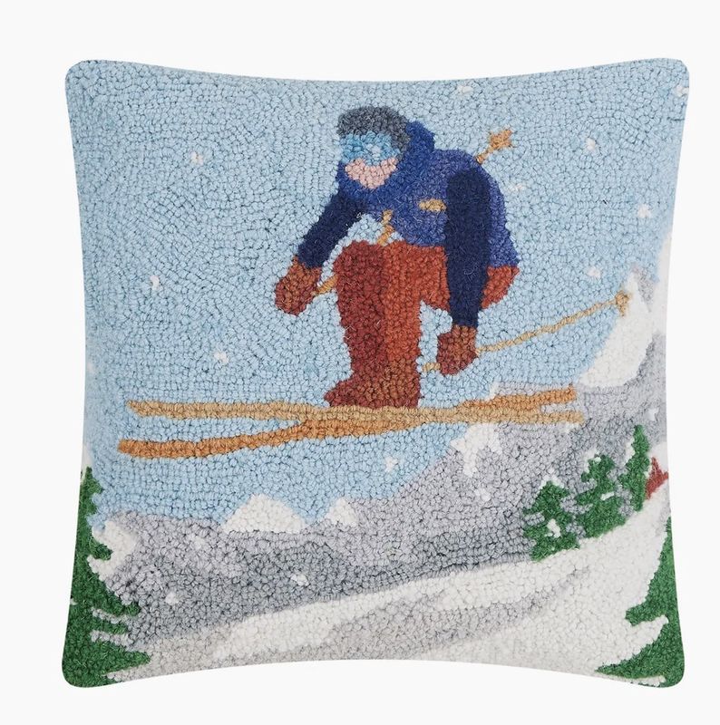Downhill Skier Hook Pillow