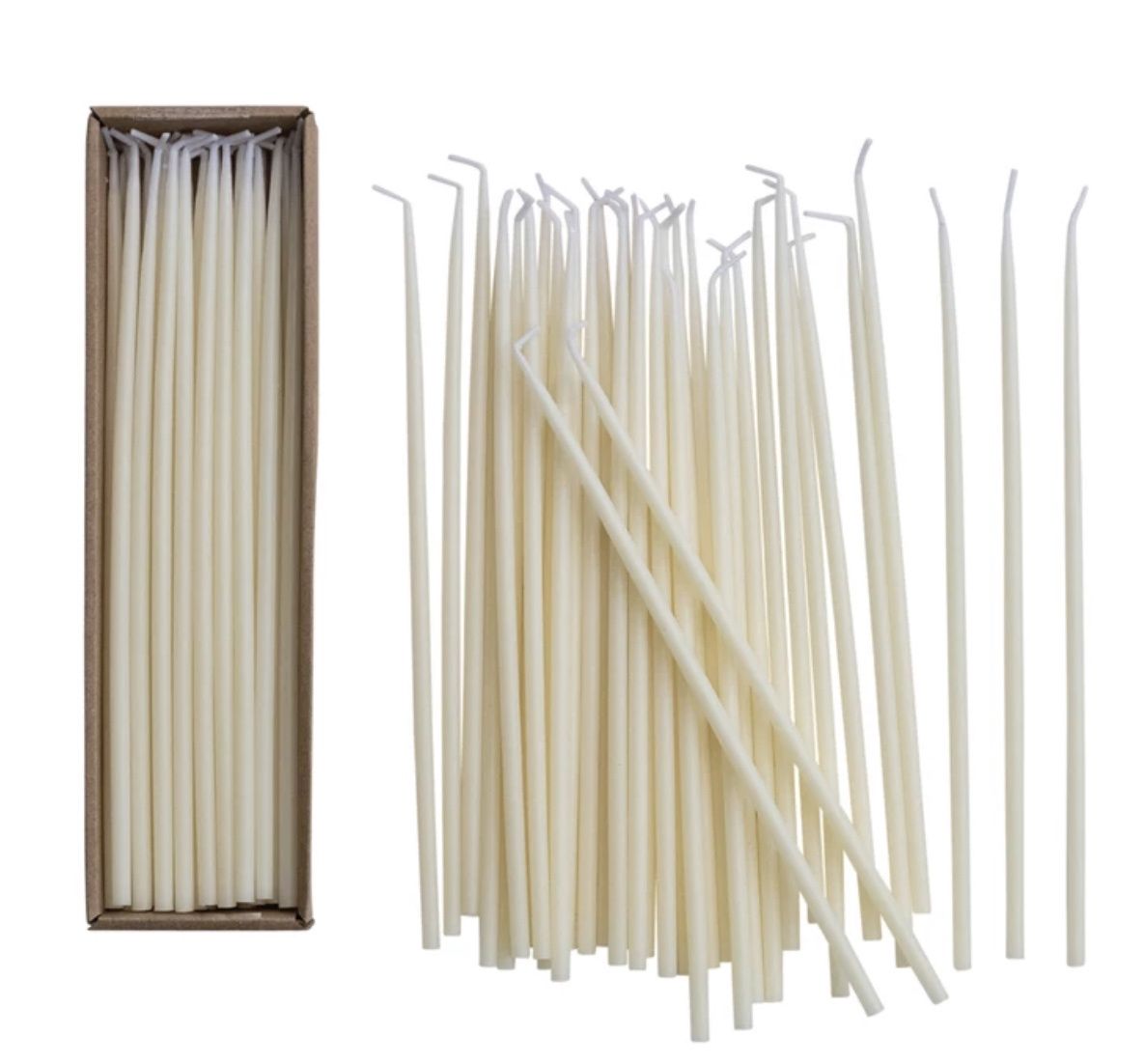 Unscented Thin Taper Candles in Box,  Ivory