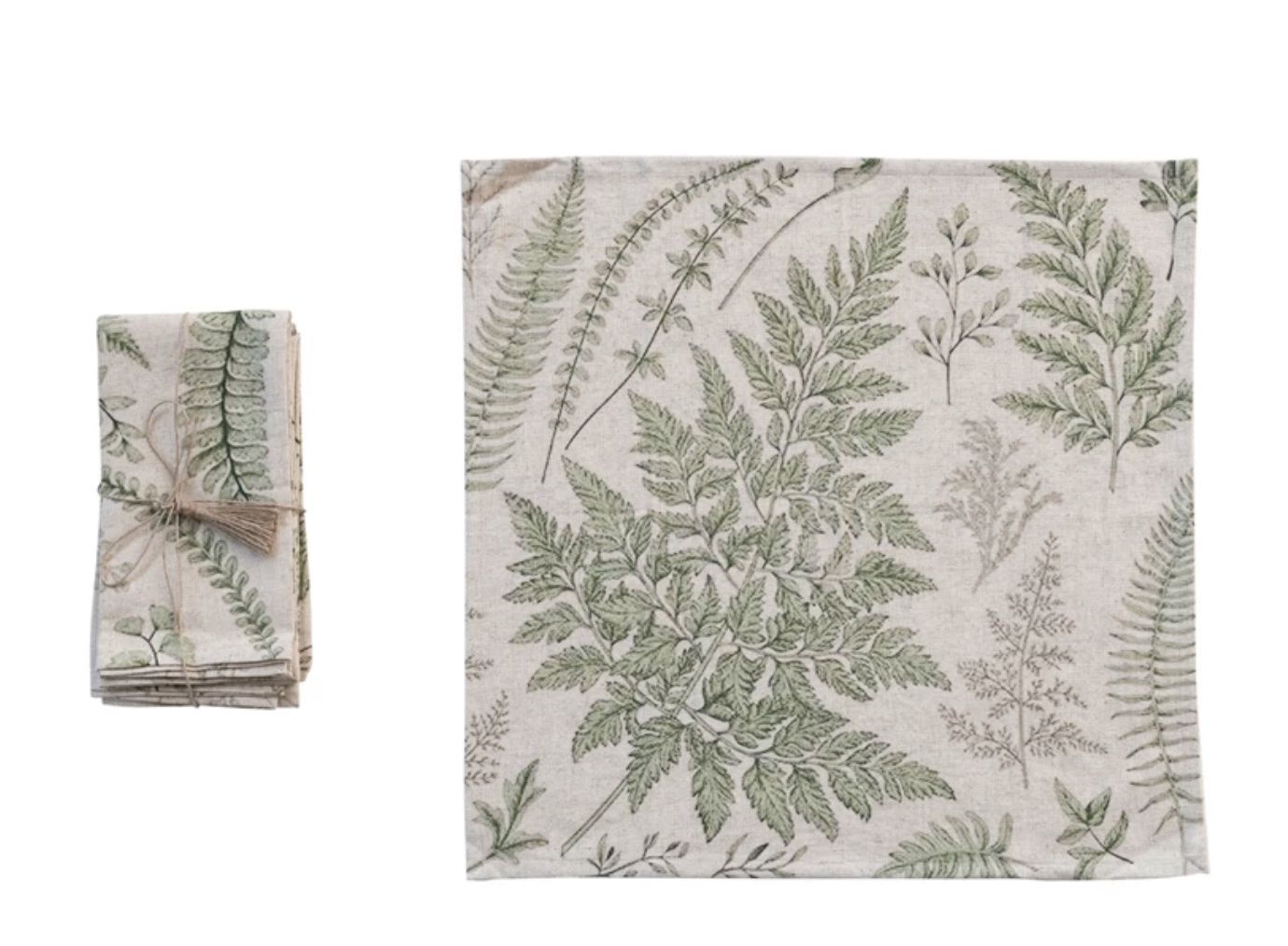 Cotton & Linen Printed Napkins, S/4
