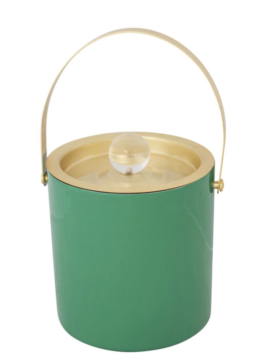1-1/2 Qt. Enameled Stainless Steel Ice Bucket W/ Lid