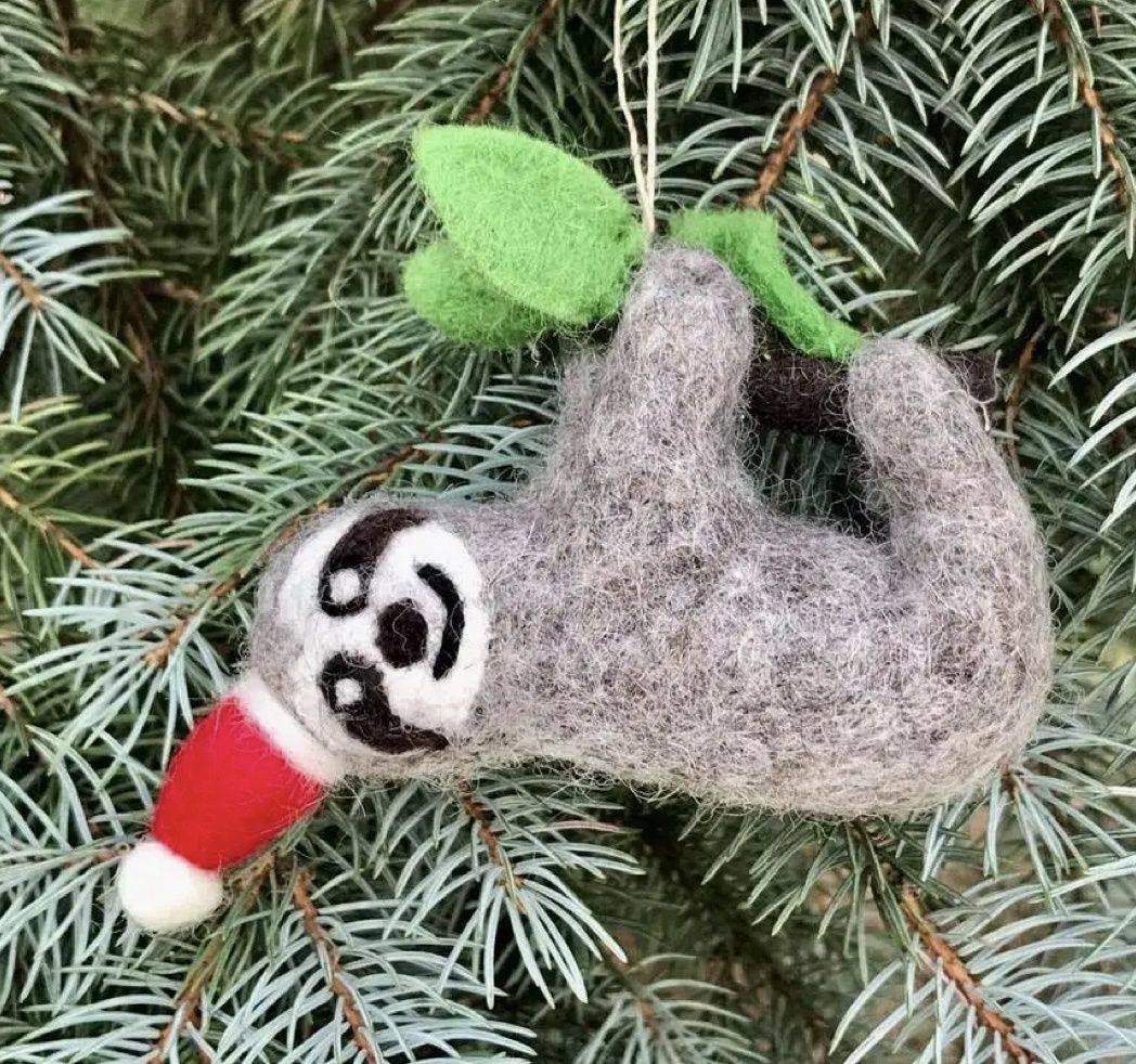 Sloth Holiday Ornament