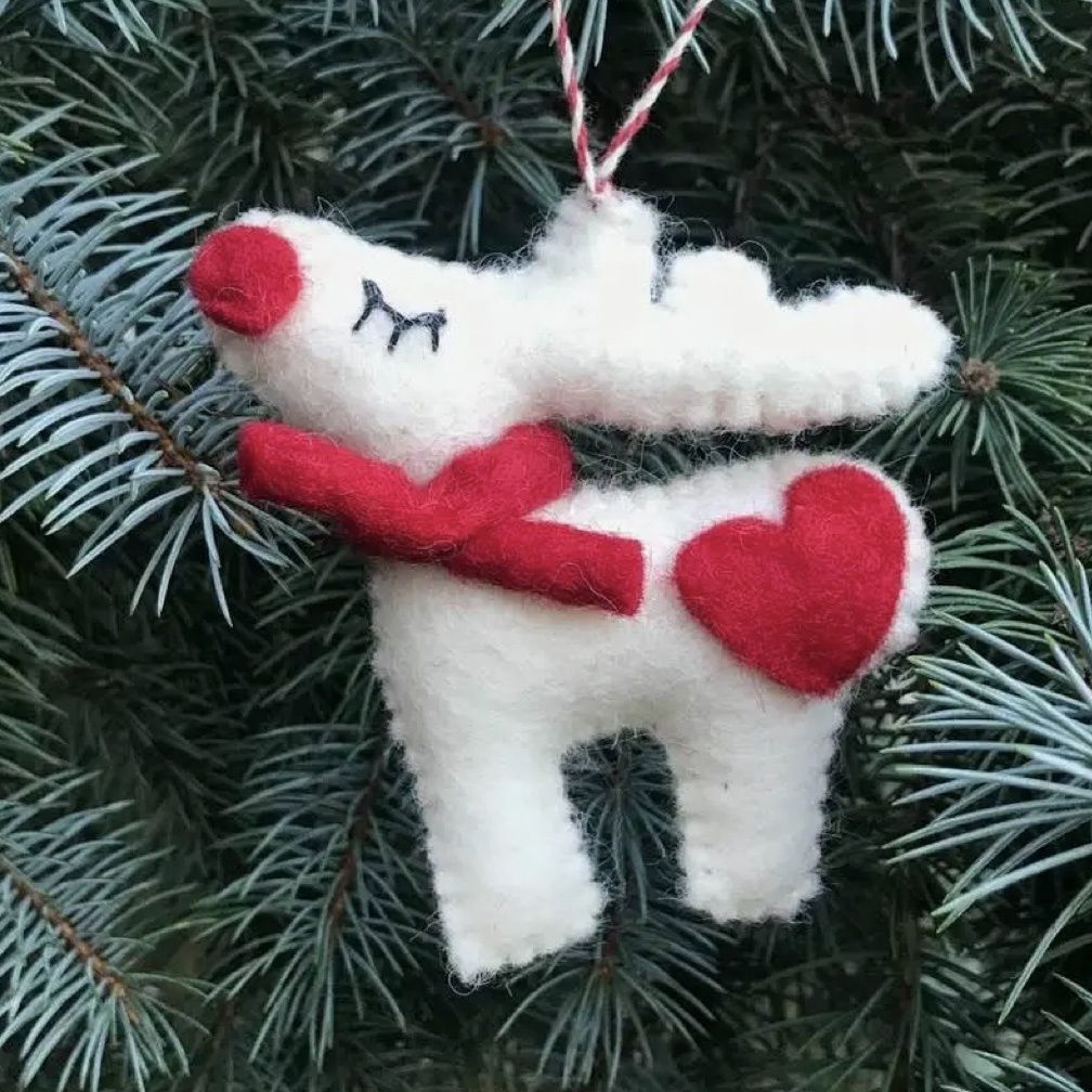 Holiday Ornament White Reindeer
