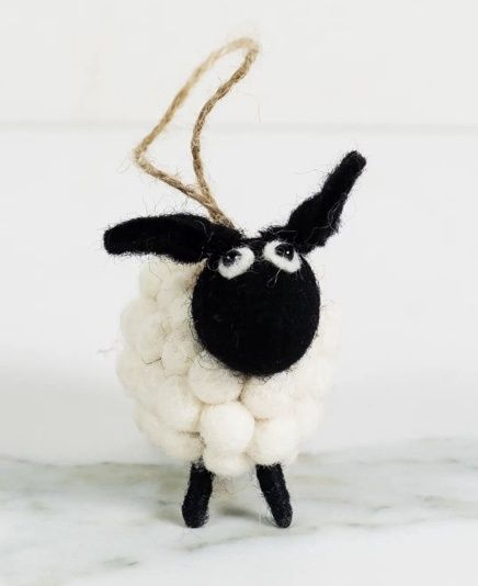 White Ball Sheep Ornament