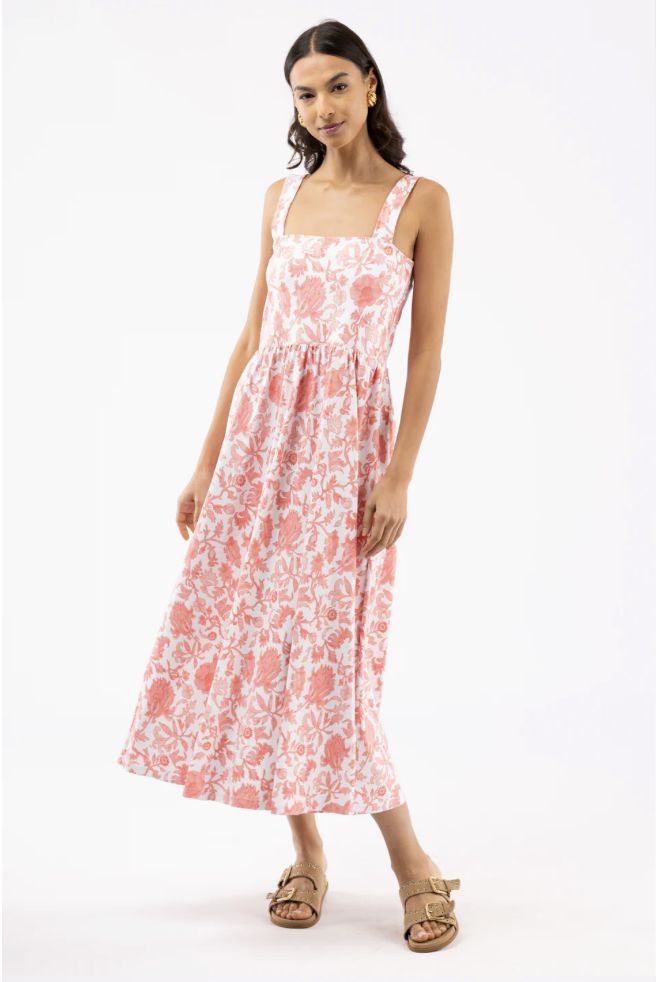 The Heather Dress - Coral Floral