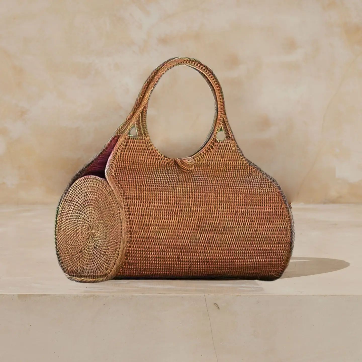 Ata Vine Handwoven Roll Handbag