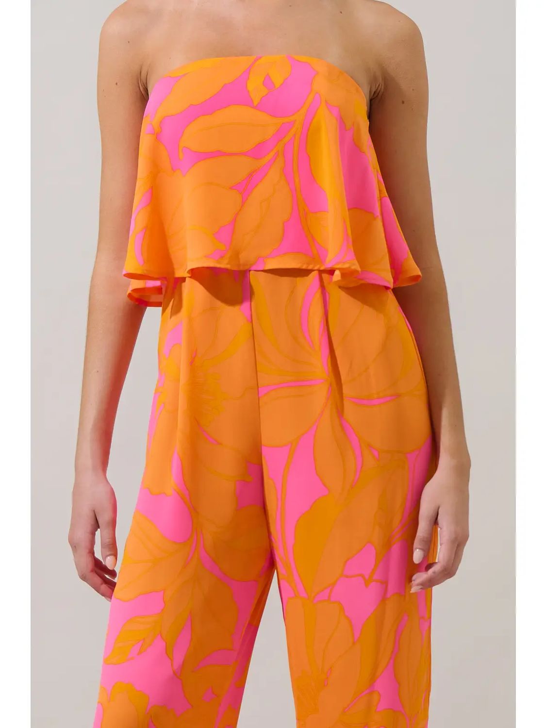 Mexia Floral Elvie Strapless Jumpsuit