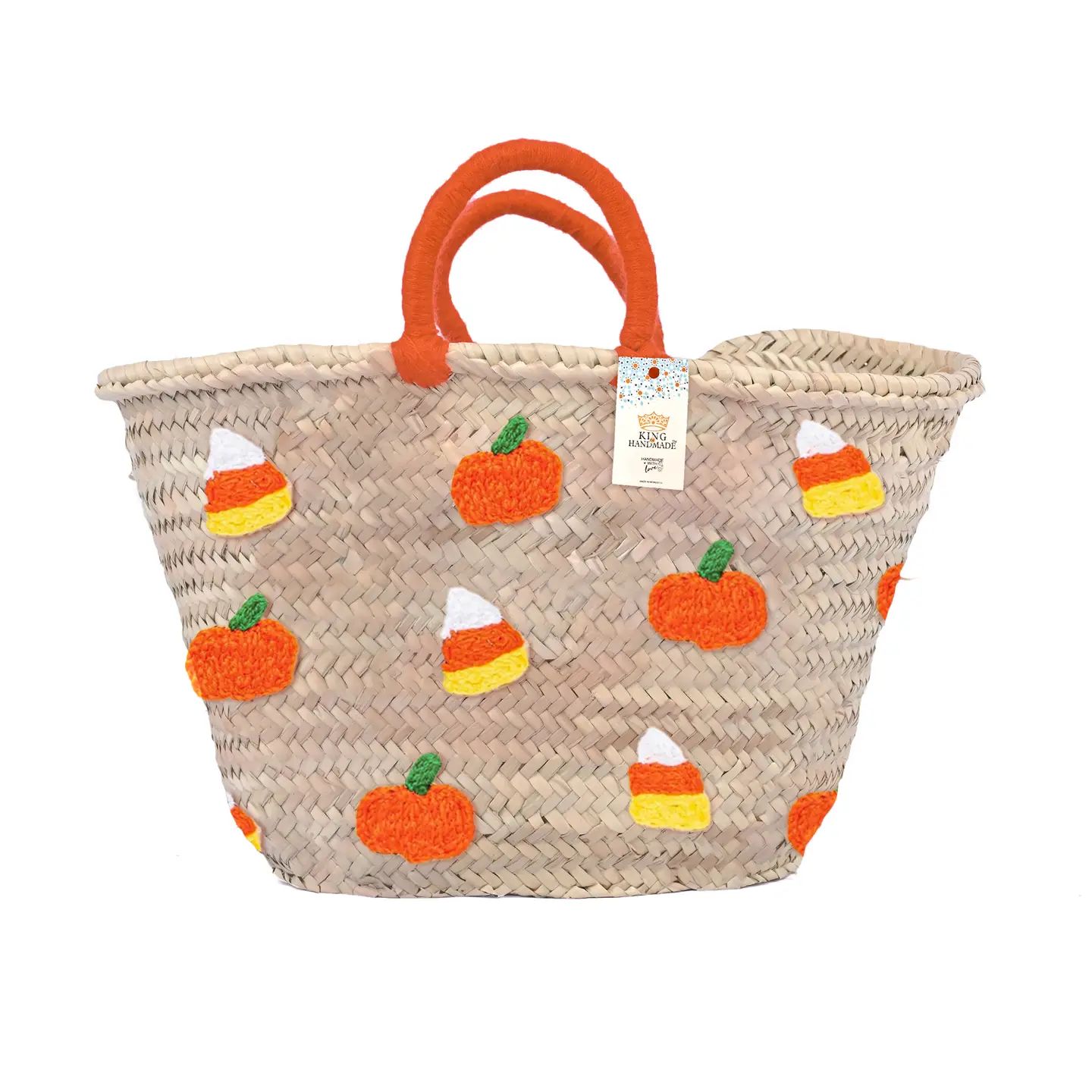Candy Corn and Pumpkin Halloween Tote - Halloween Bag