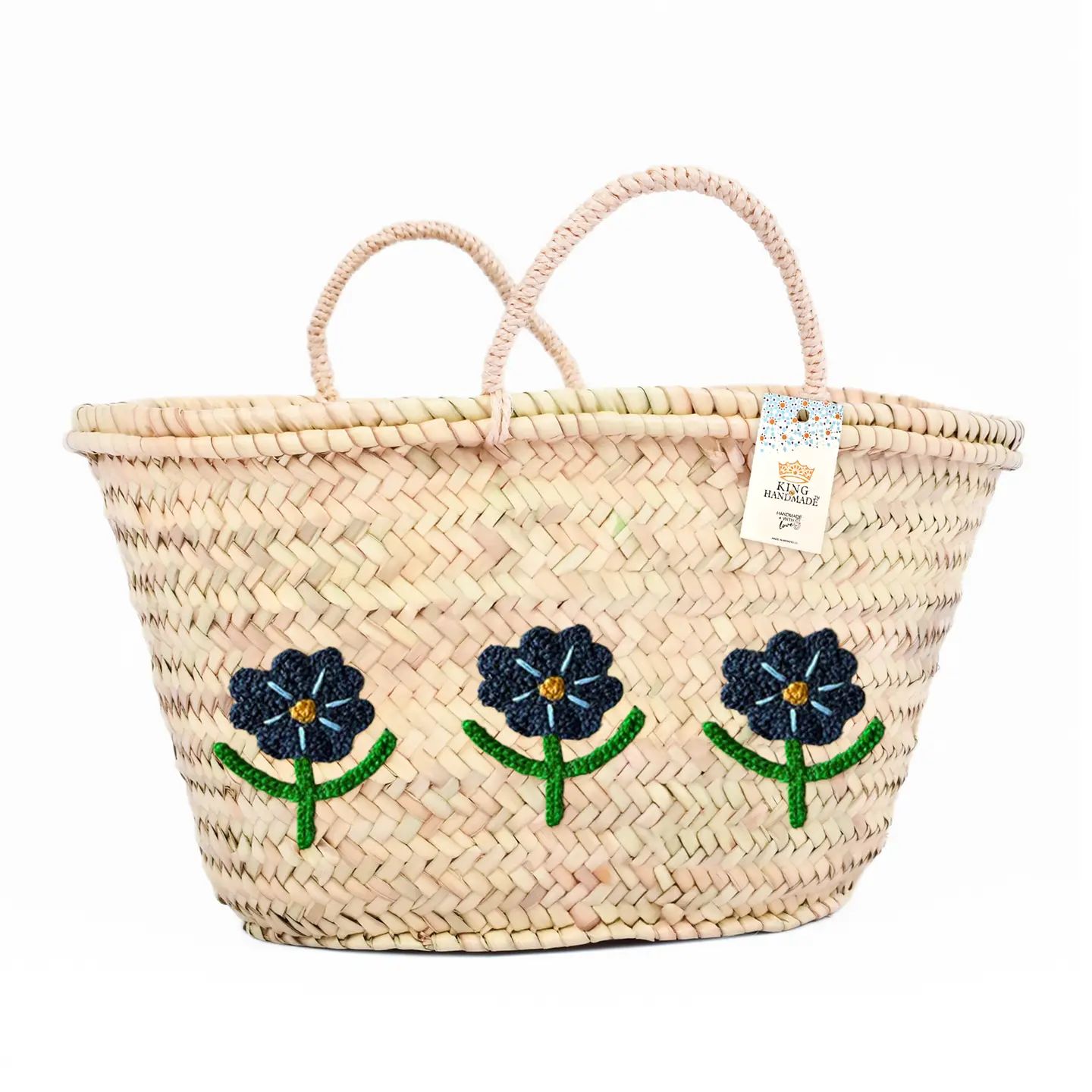Handwoven Daisy Flower Basket - Stylish Summer Bag