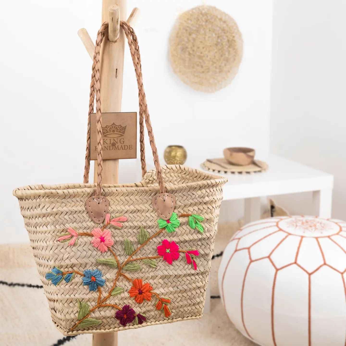 Handmade Moroccan Flower Basket