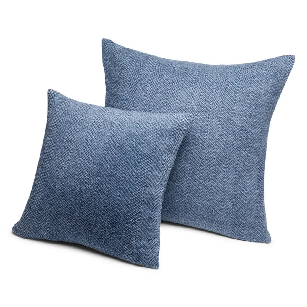 Bayside Herringbone Navy Pillow Covers