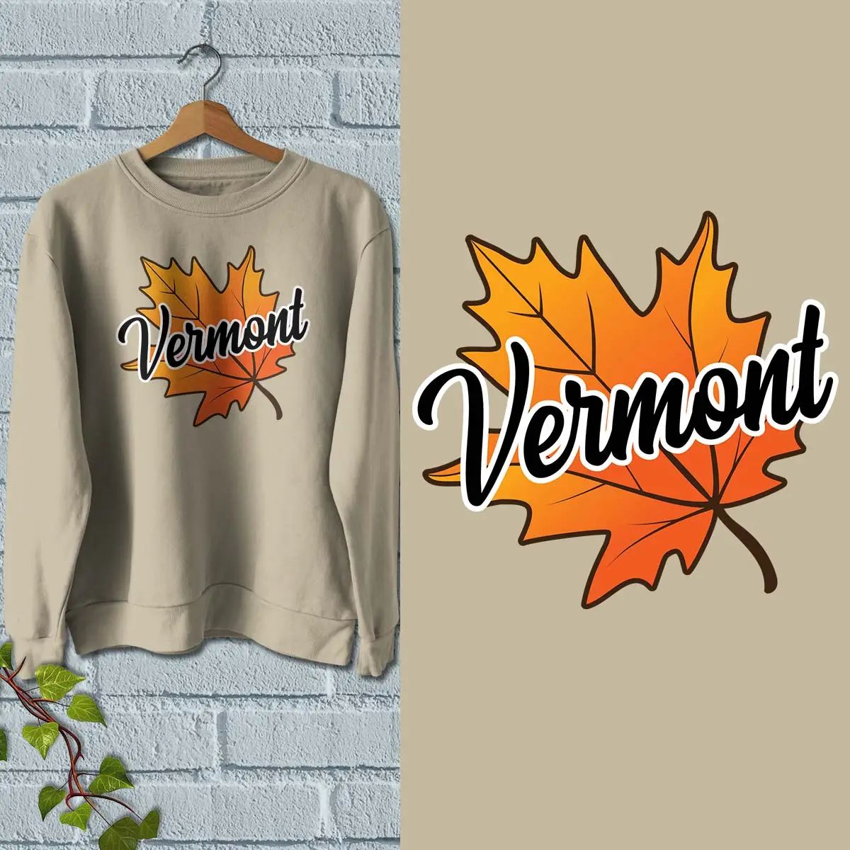 Vermont Autumn Leaf Sweatshirt