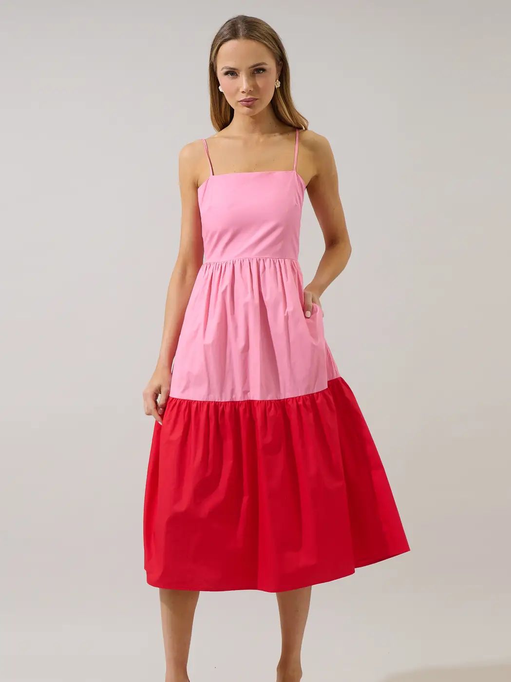Rebekah Color Block Midi Dress