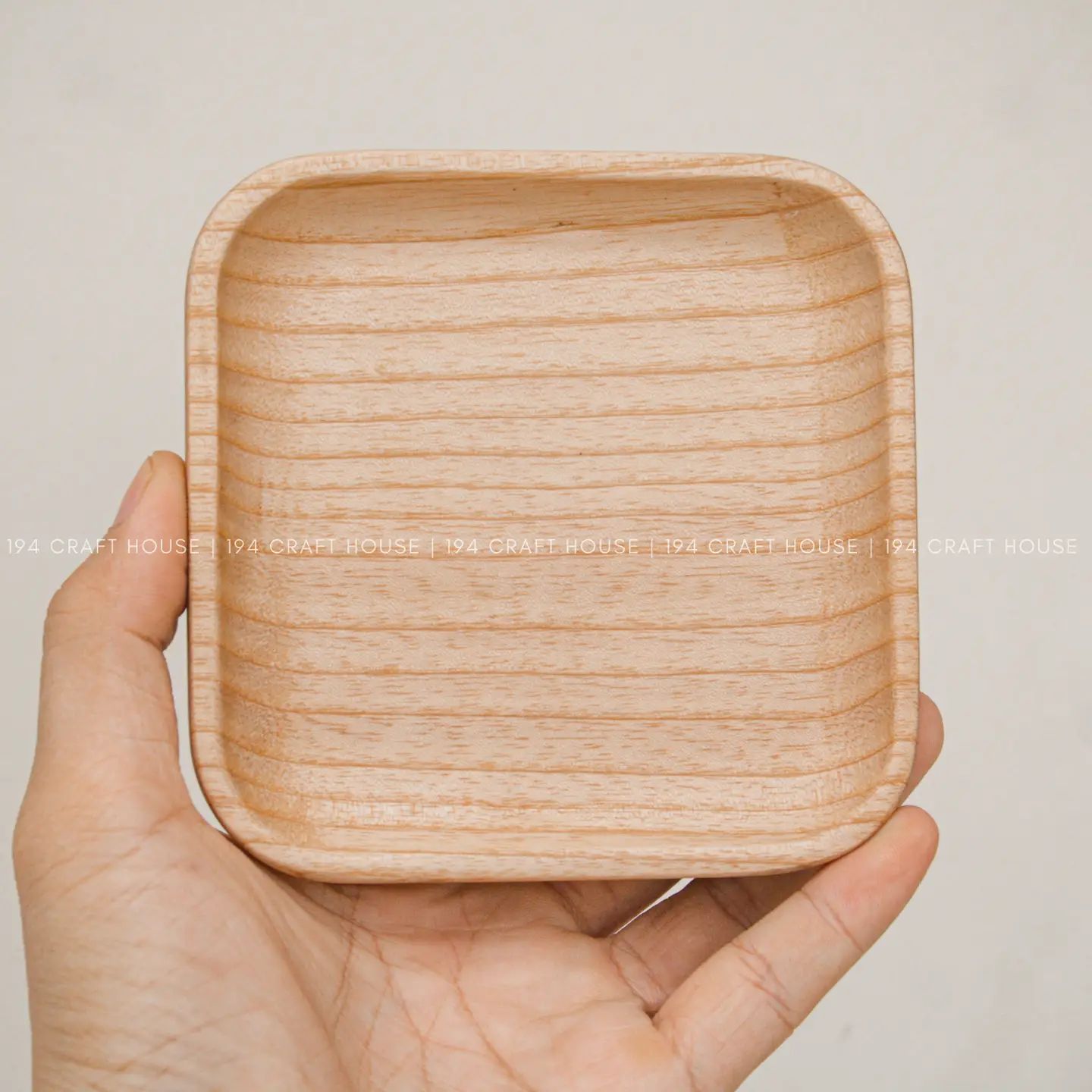 Square Wooden Plate 4.7"