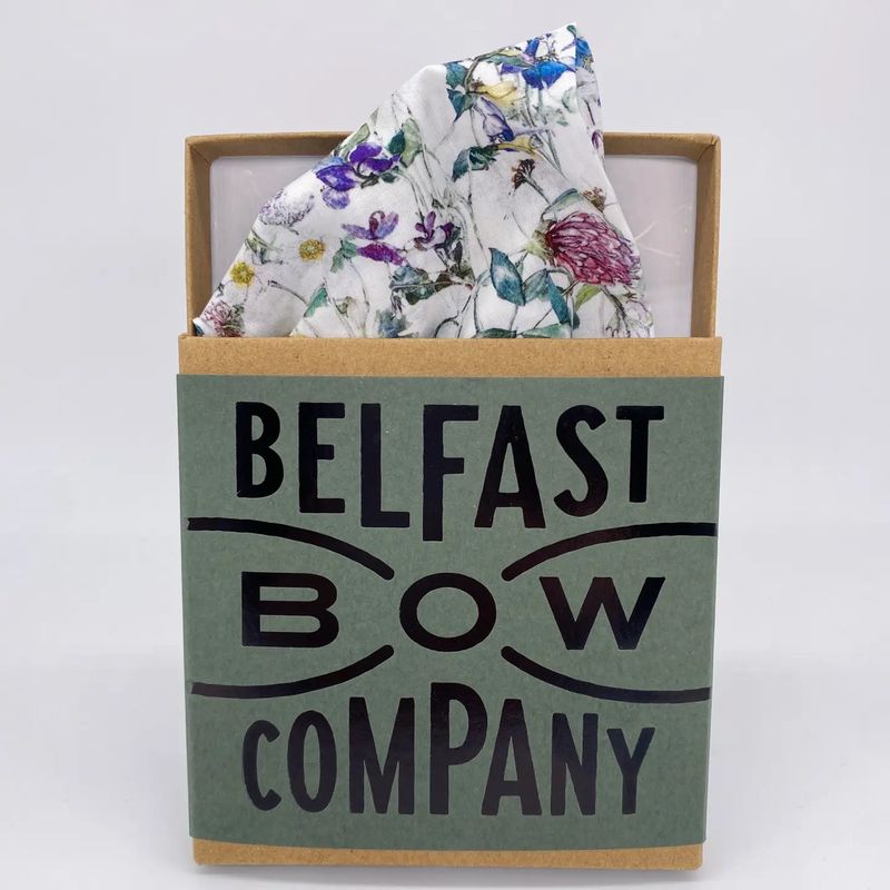 Liberty of London Pocket Square in Green Wildflower