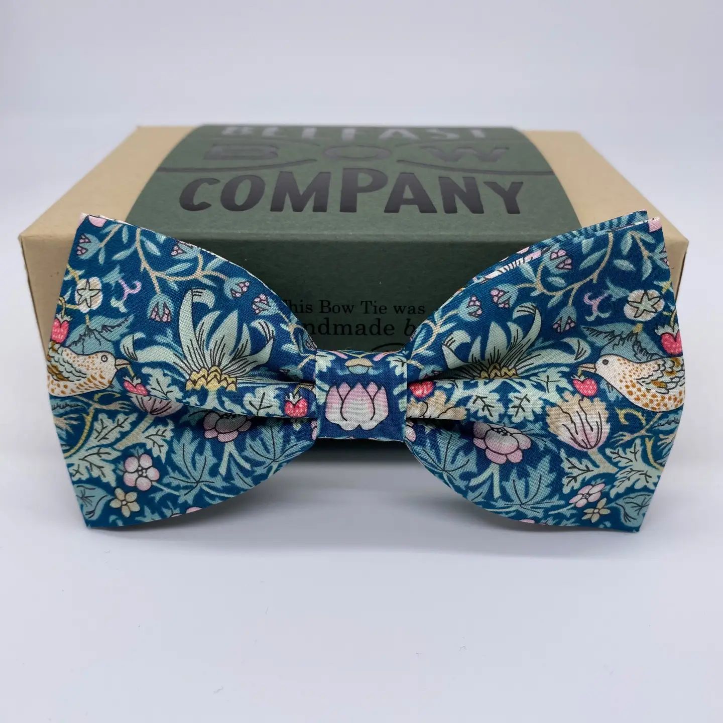 Liberty of London Bow Tie in Green Strawberry Thief