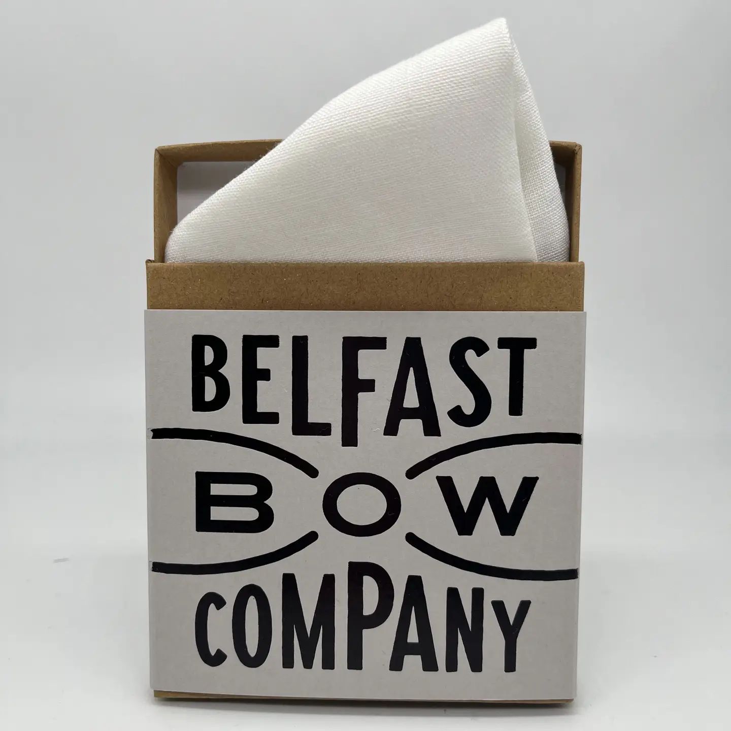 Irish Linen Pocket Square - White