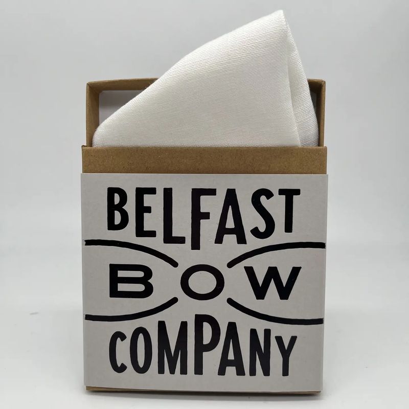 Irish Linen Pocket Square - White