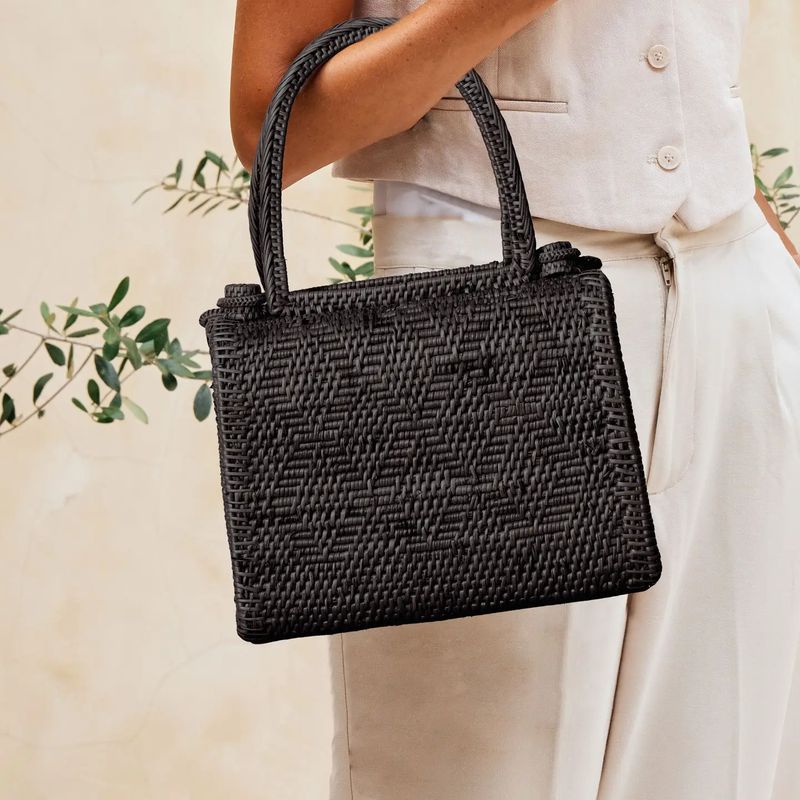 Ata Vine Handbag - Black