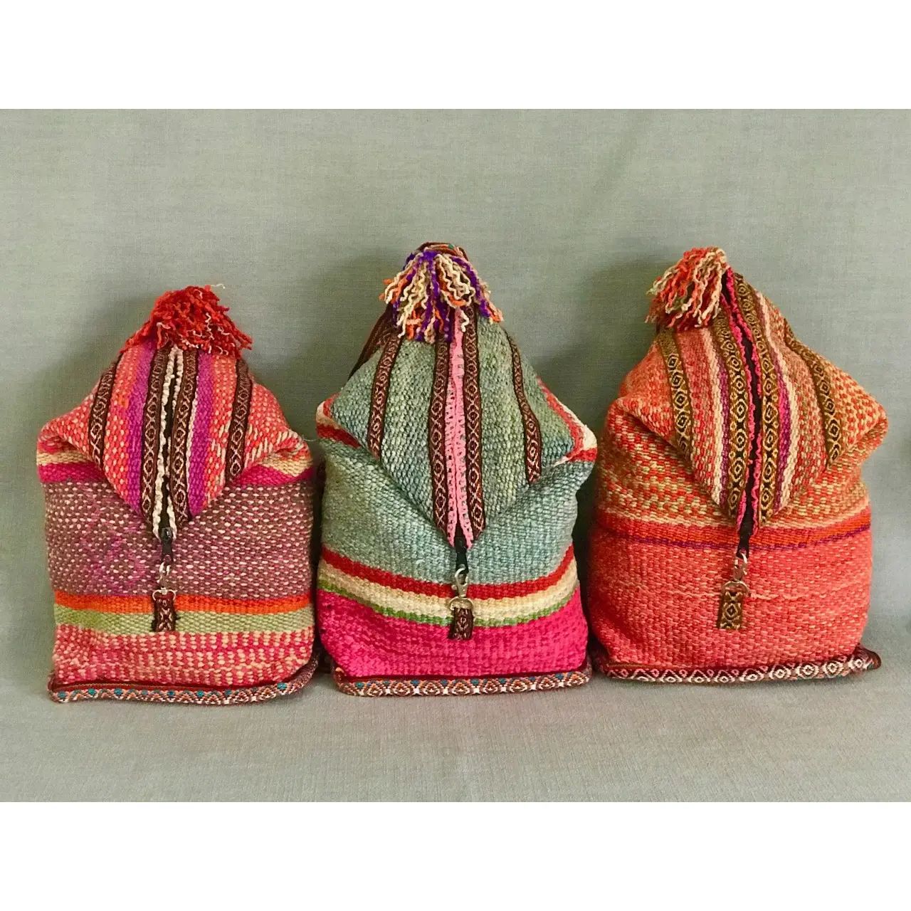 Handwoven Sling Bag / Backpack with Zip Top from Peru