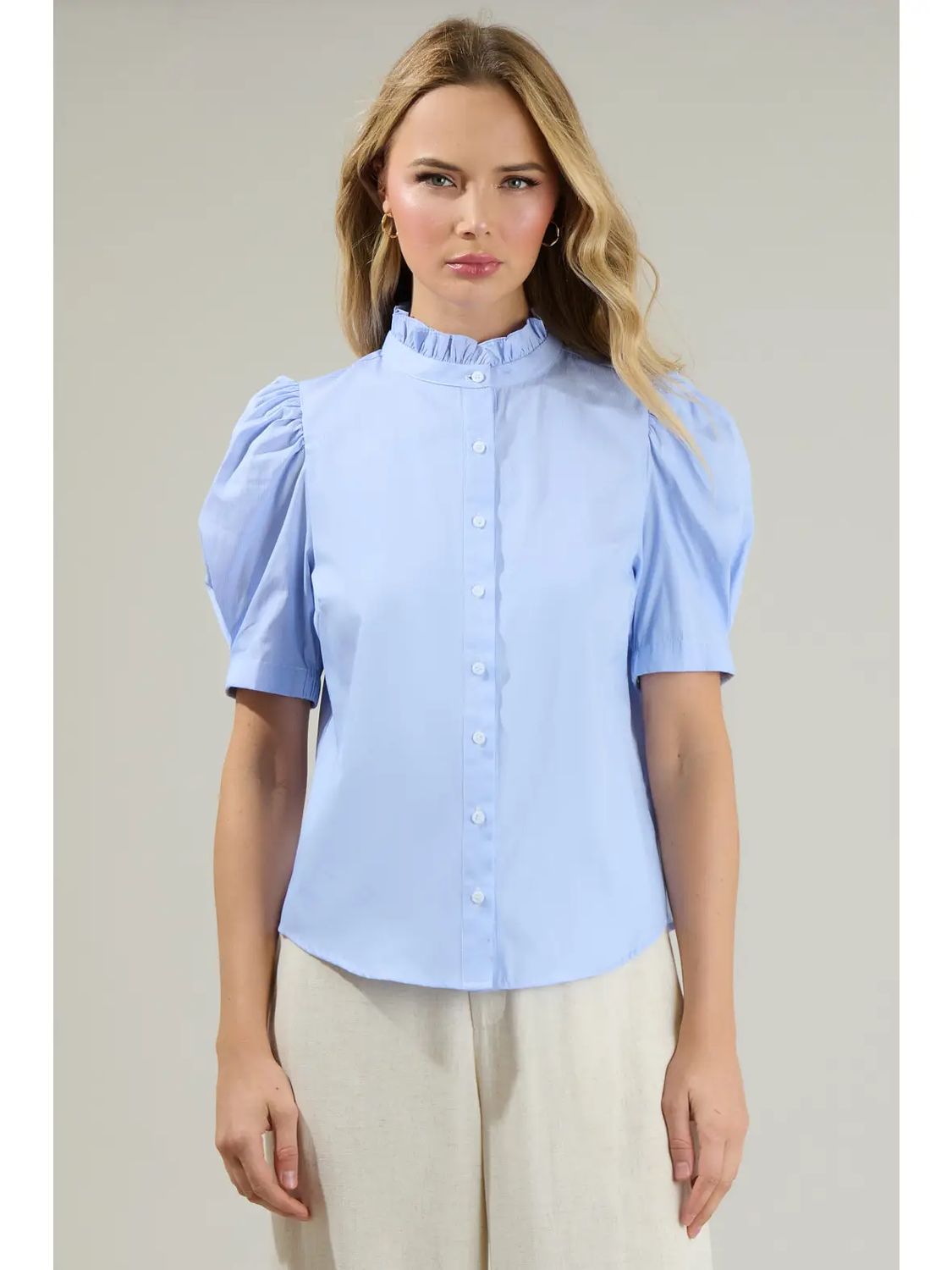 Quest Striped Button Down Top
