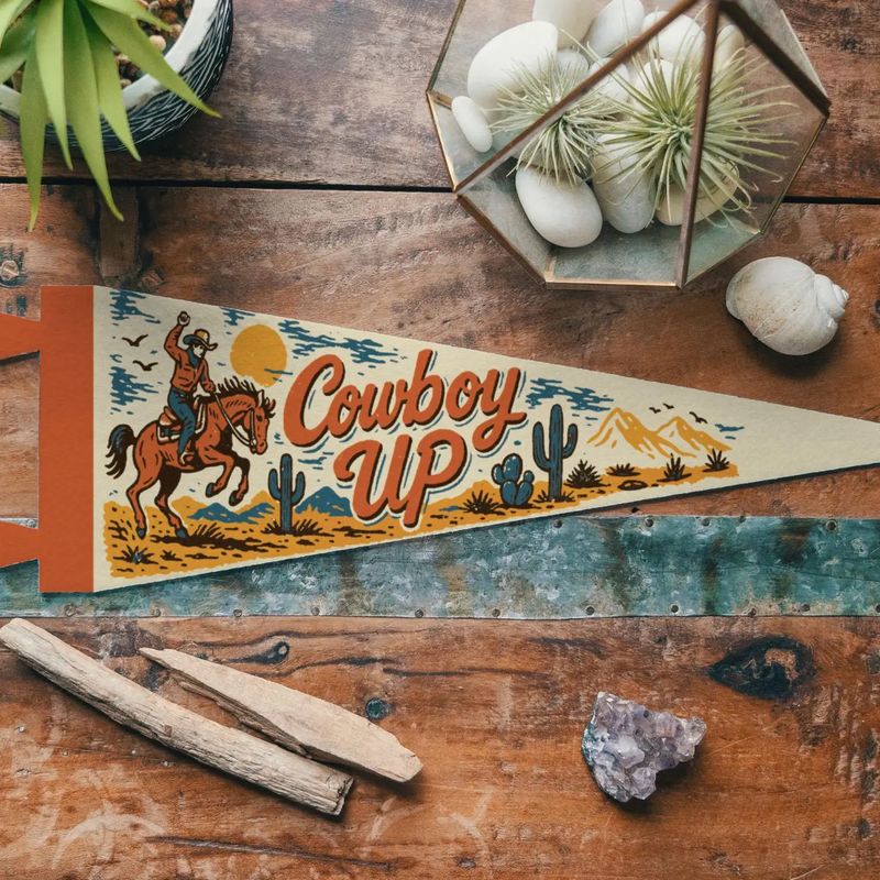 Cowboy Up Mini Pennant