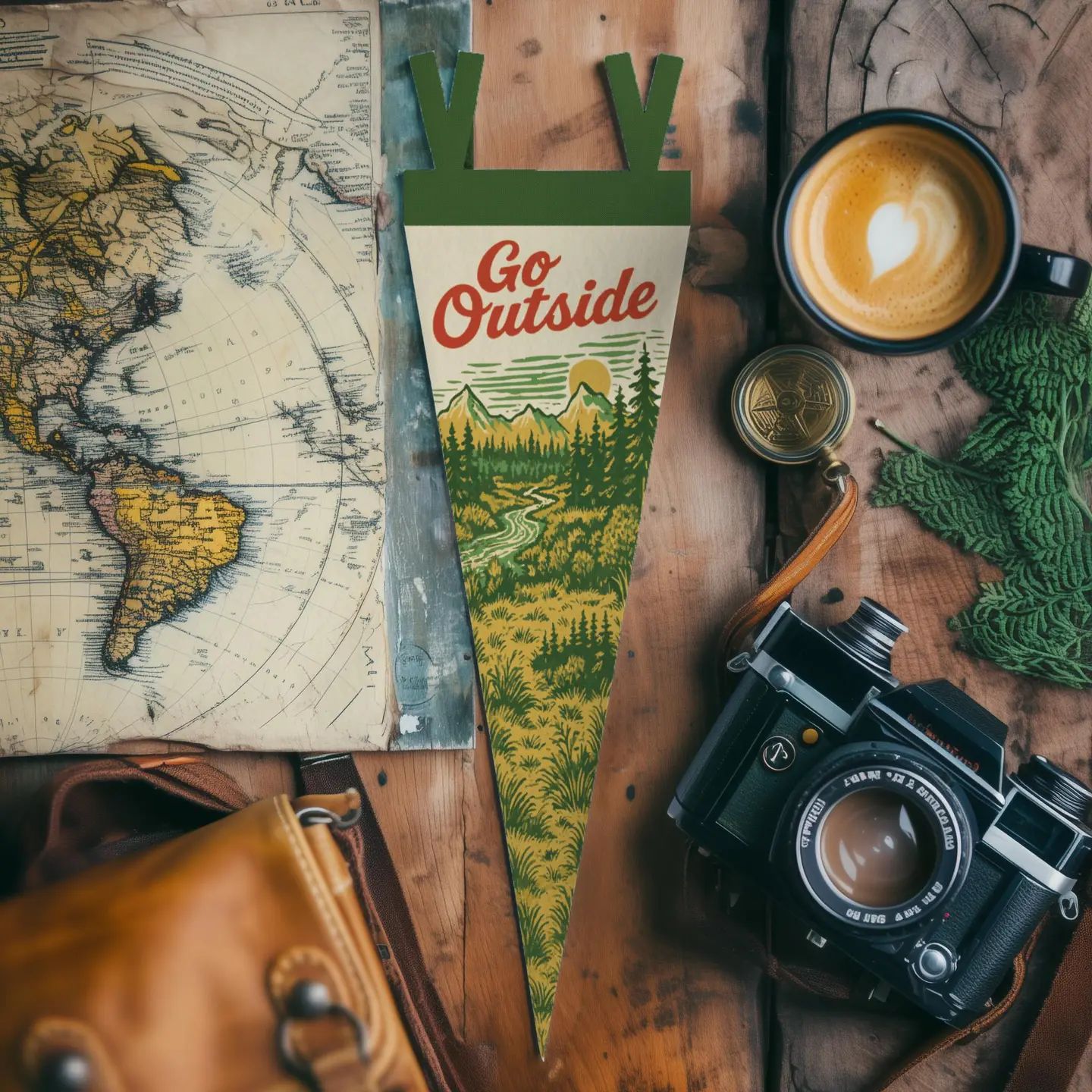 Go Outside Felt Pennant