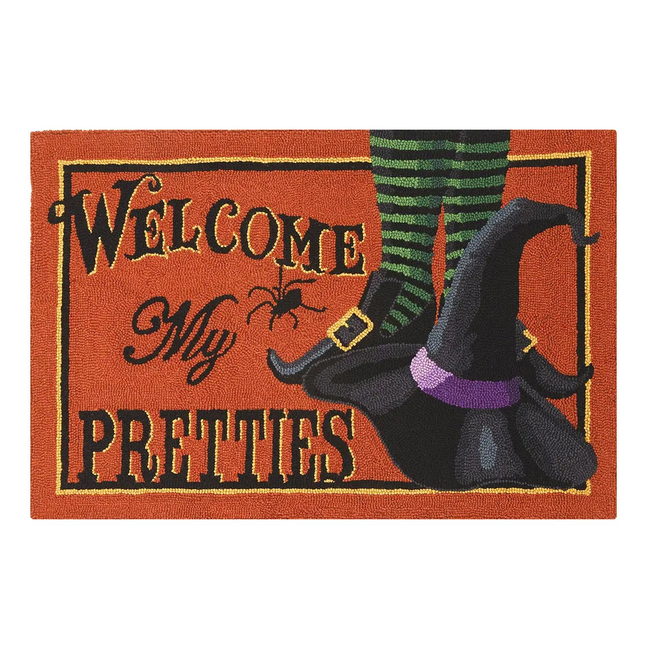 Welcome My Pretties Hook Rug 2X3 - Halloween - Dianna Swartz