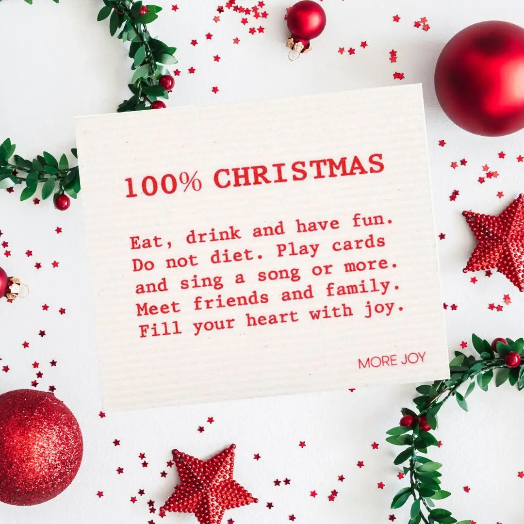 100% Christmas Swedish Dishcloth