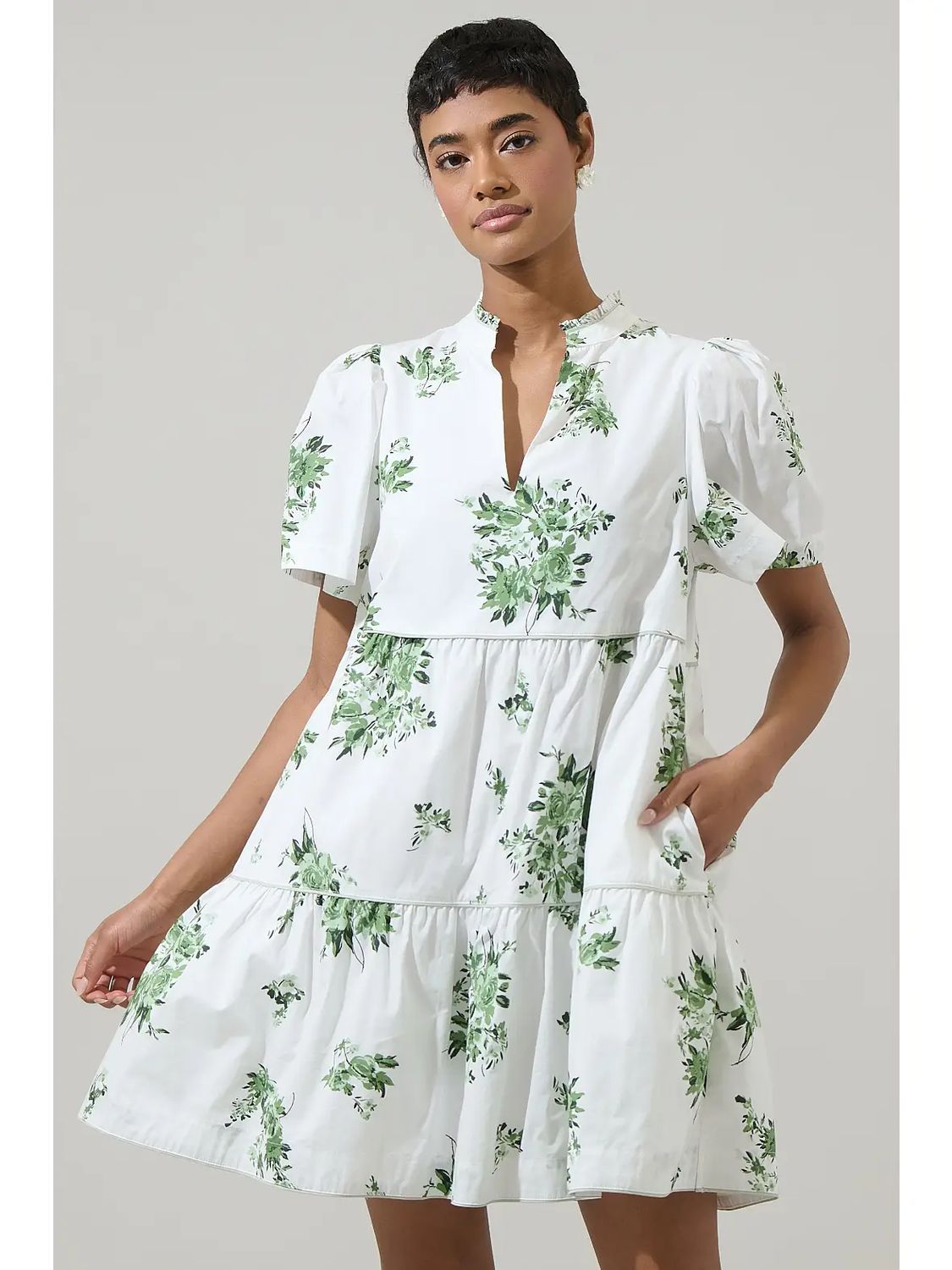 Ria Floral Candace Tiered Mini Dress